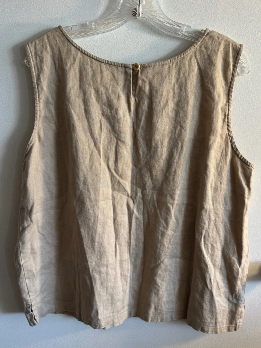 Jones New York Sleeveless Linen-Blend Tank Top - Beige